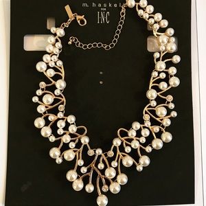 New INC M Haskell pearls Collar Necklace